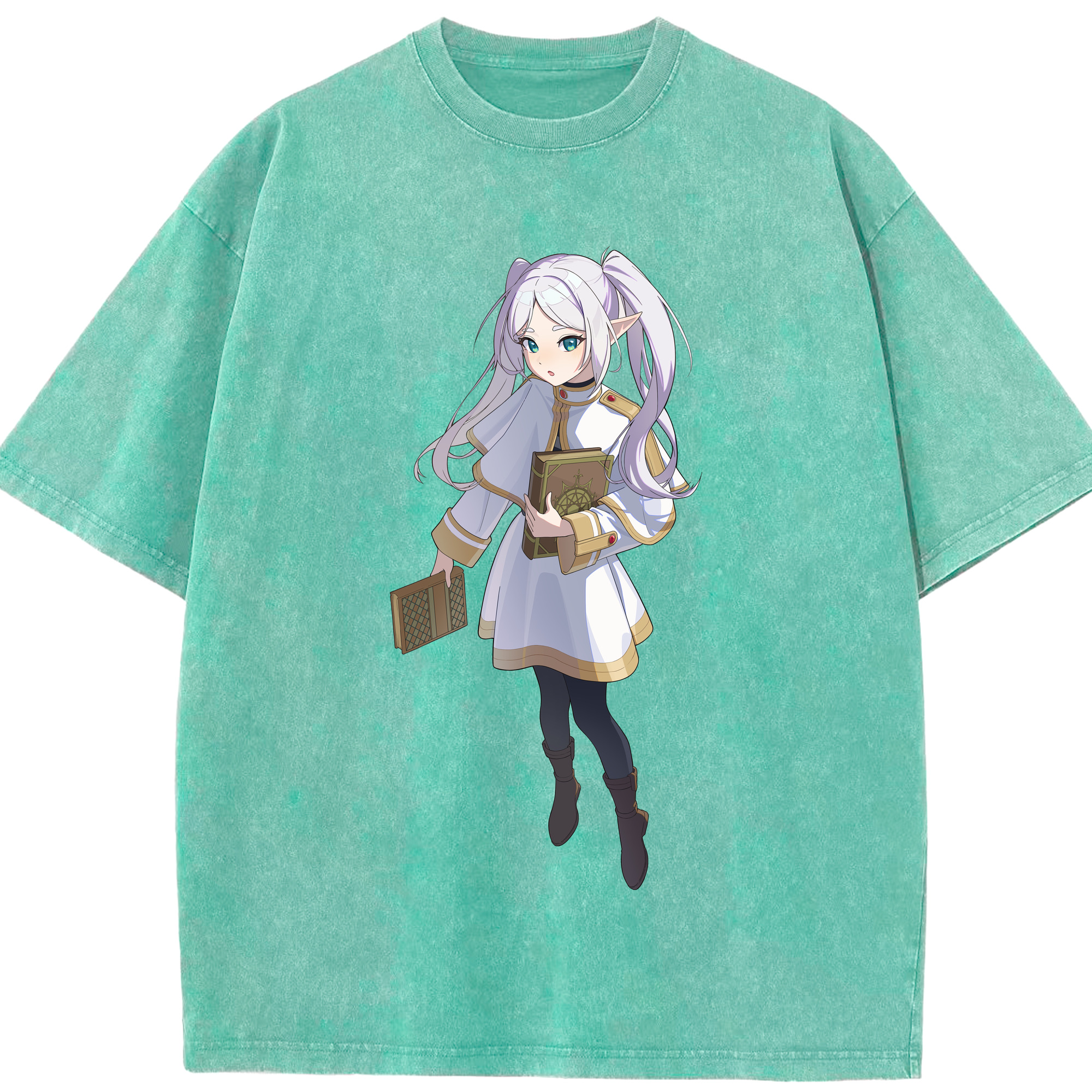 （画像用） 葬送のフリーレン Frieren 綿100% ヴィンテージ風 半袖Tシャツ（フロントプリント）